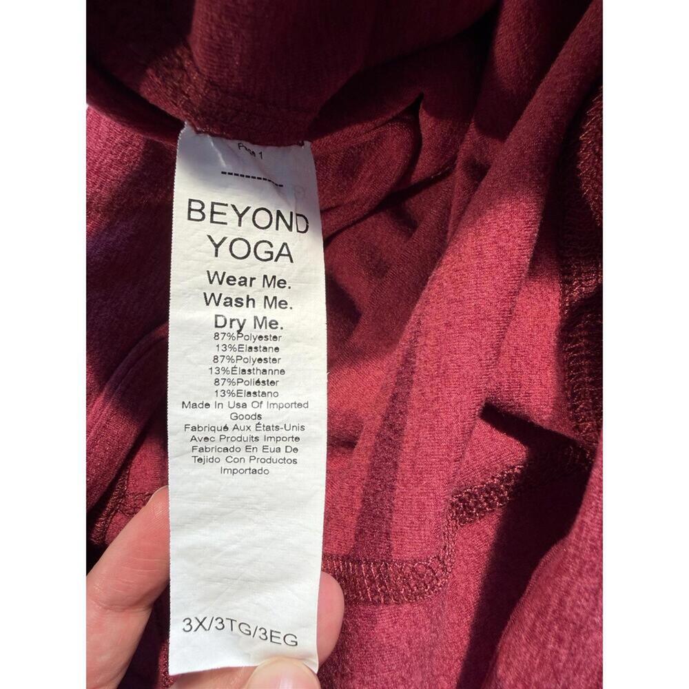 Beyond Yoga 3X Spacedye Plus Size Red Maroon High Rise Crop Leggings - Picture 12 of 12